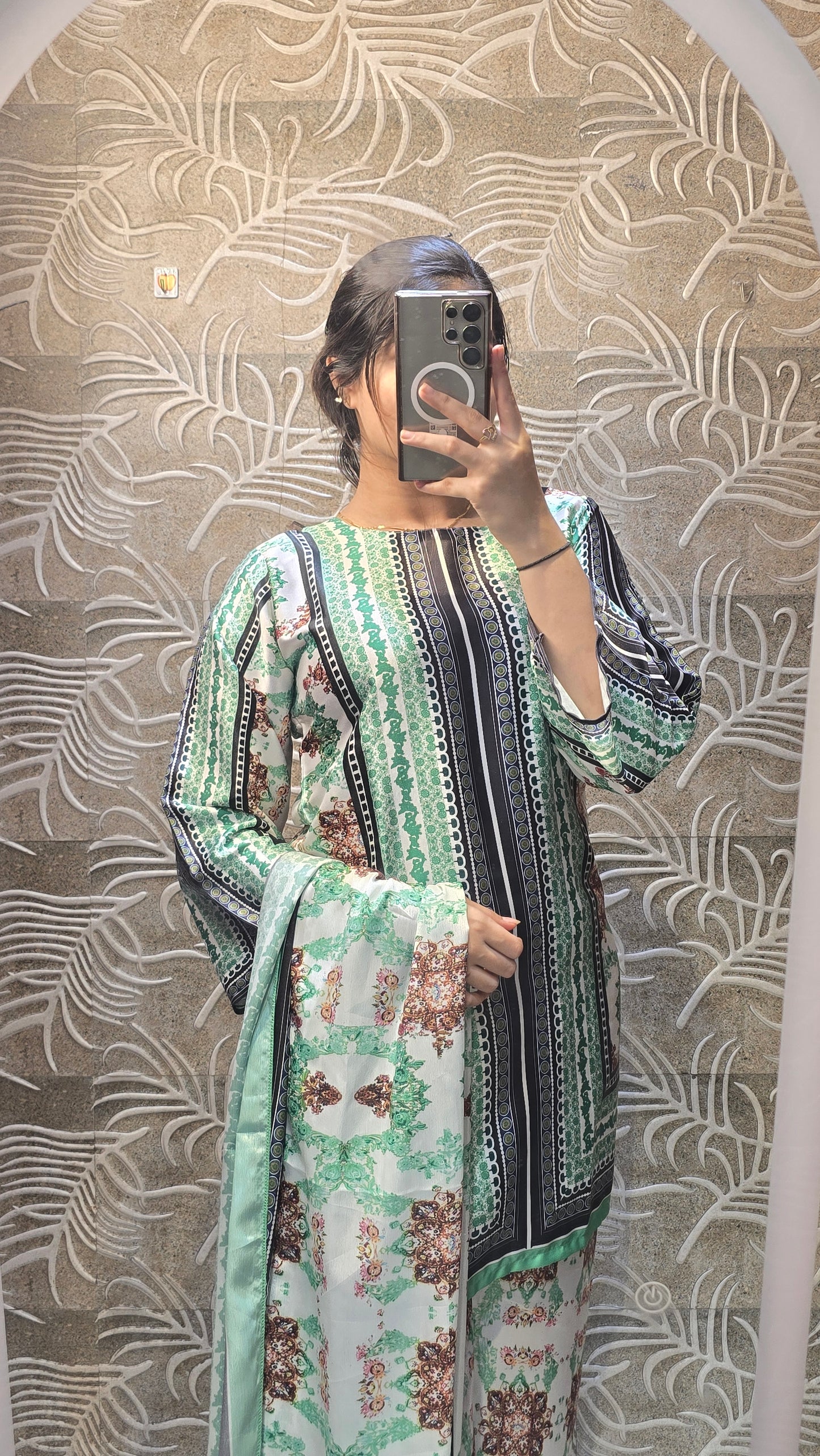 GREEN AURA (3 pc japan satin cord swt)