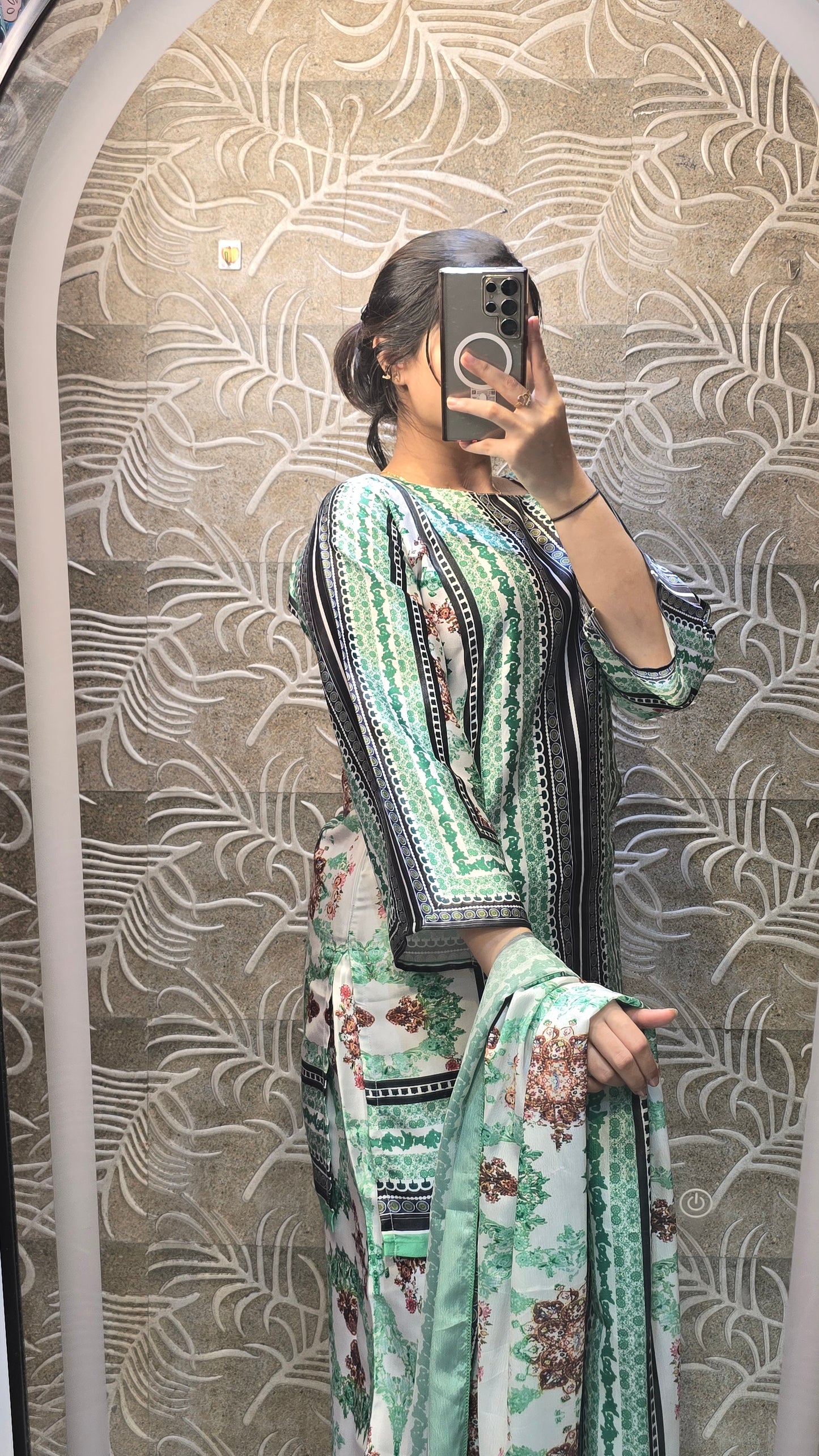 GREEN AURA (3 pc japan satin cord swt)