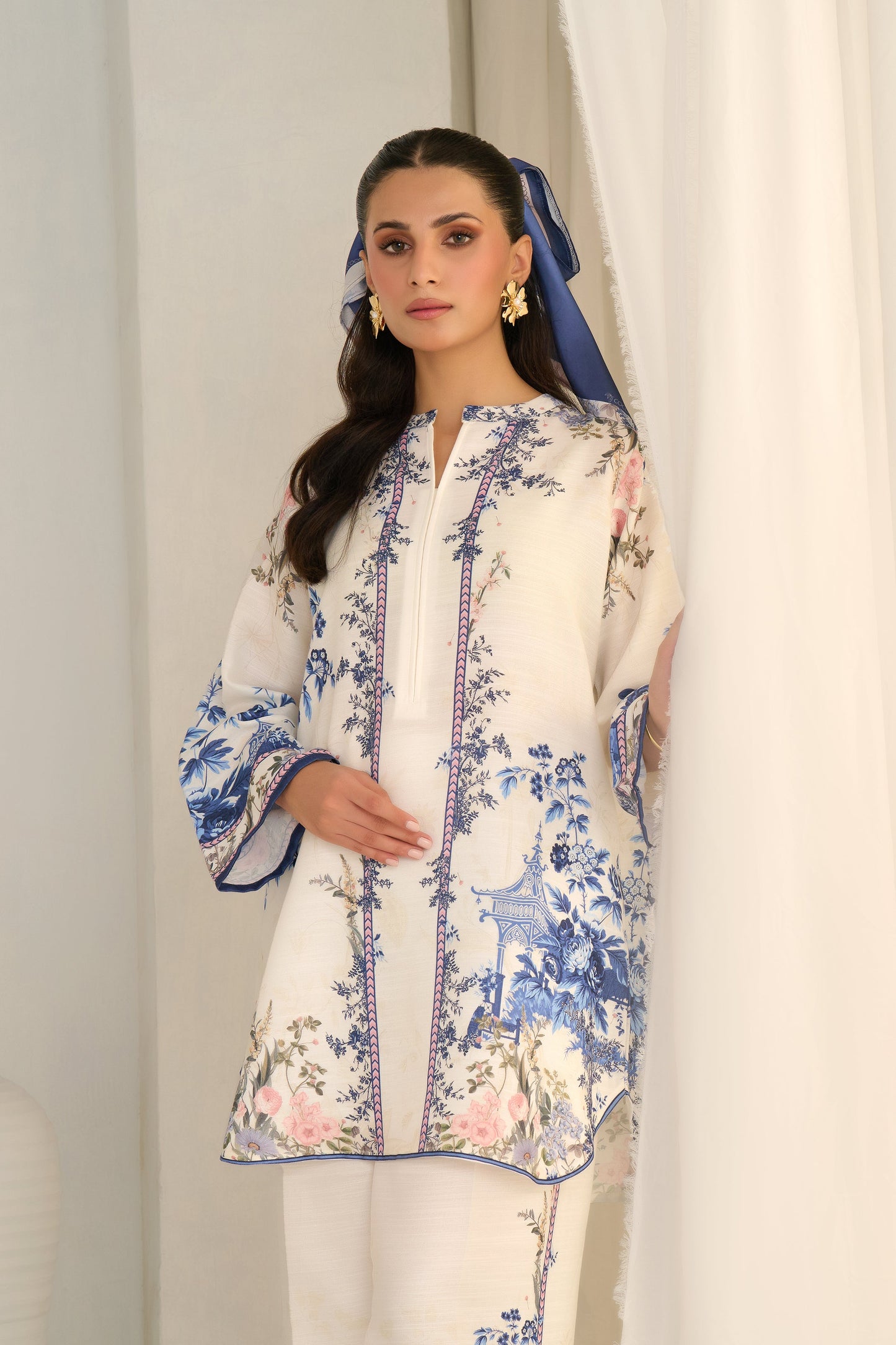 WHITE BLUE premium turkish cord set readytowear