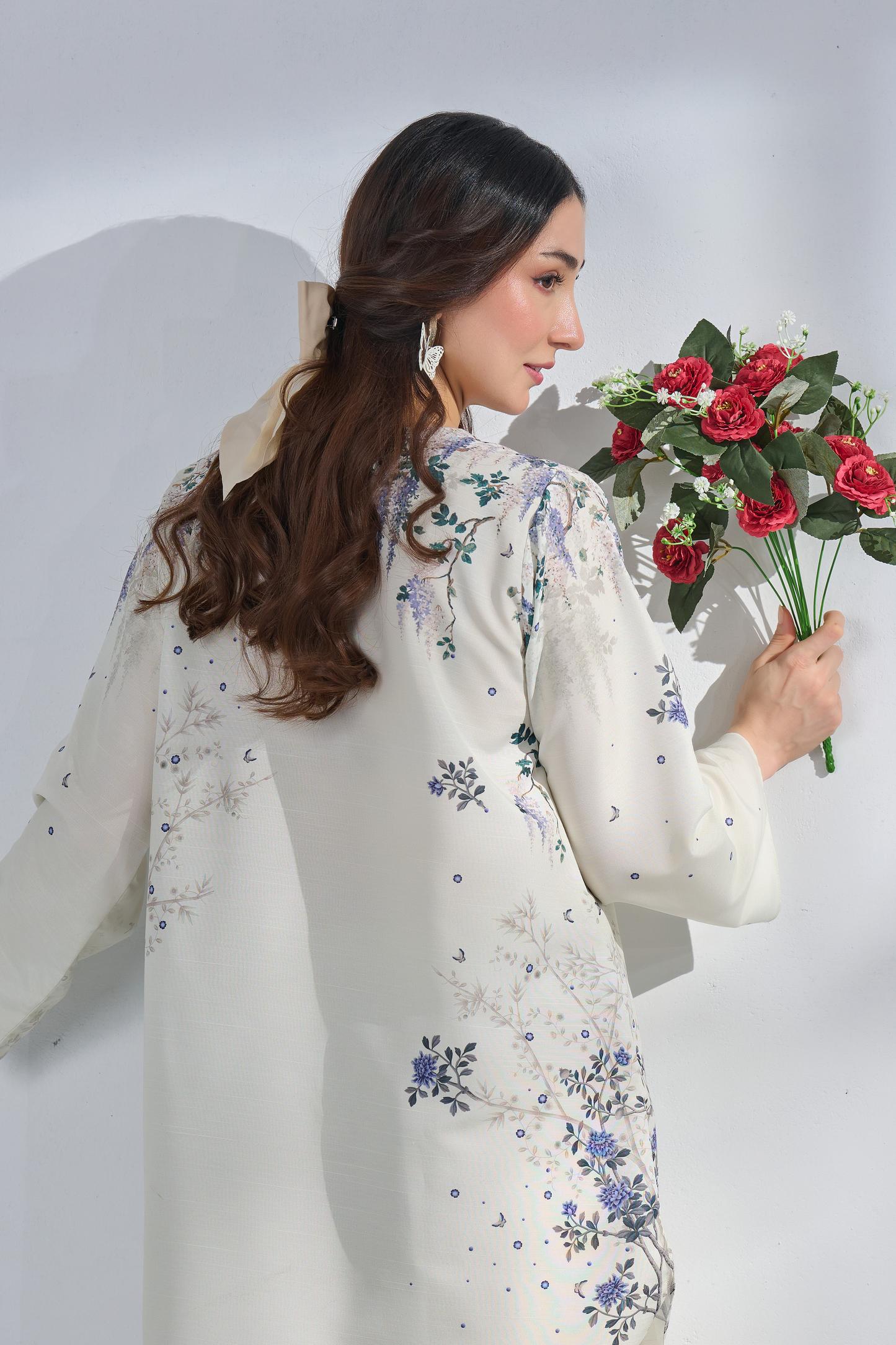 WHITE STUNNER Comfort Fit Turkish Cords Set with Premium Digital Print