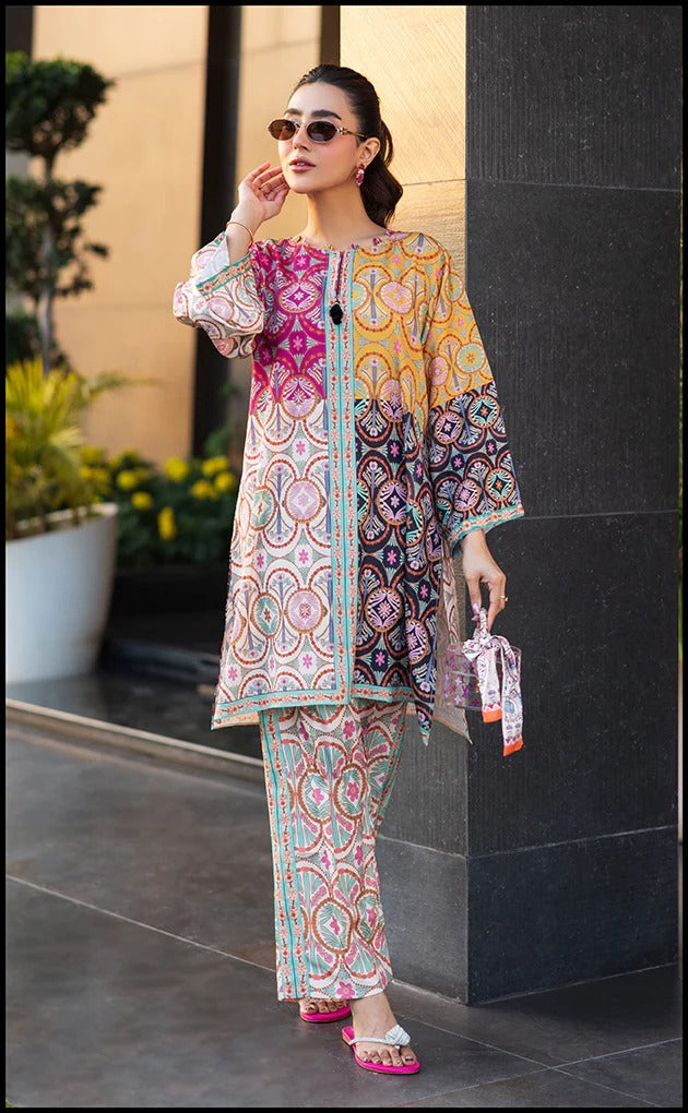 MULTICOLOR 2 pc turkish cord set pure muzlin breathable fabric