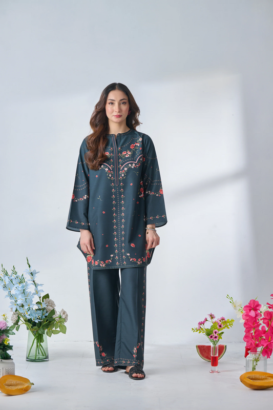 MIDNIGHT BLUE 2 pc turkish cord set korean bsy fabric