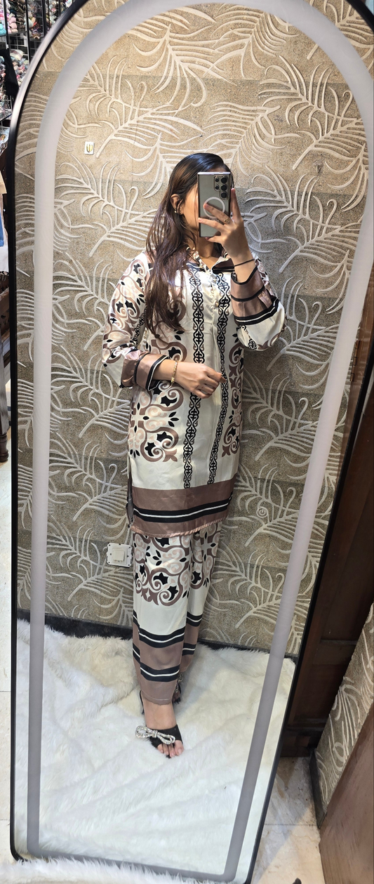 COFFEE & CREAM (Pure Japan Satin cord set)