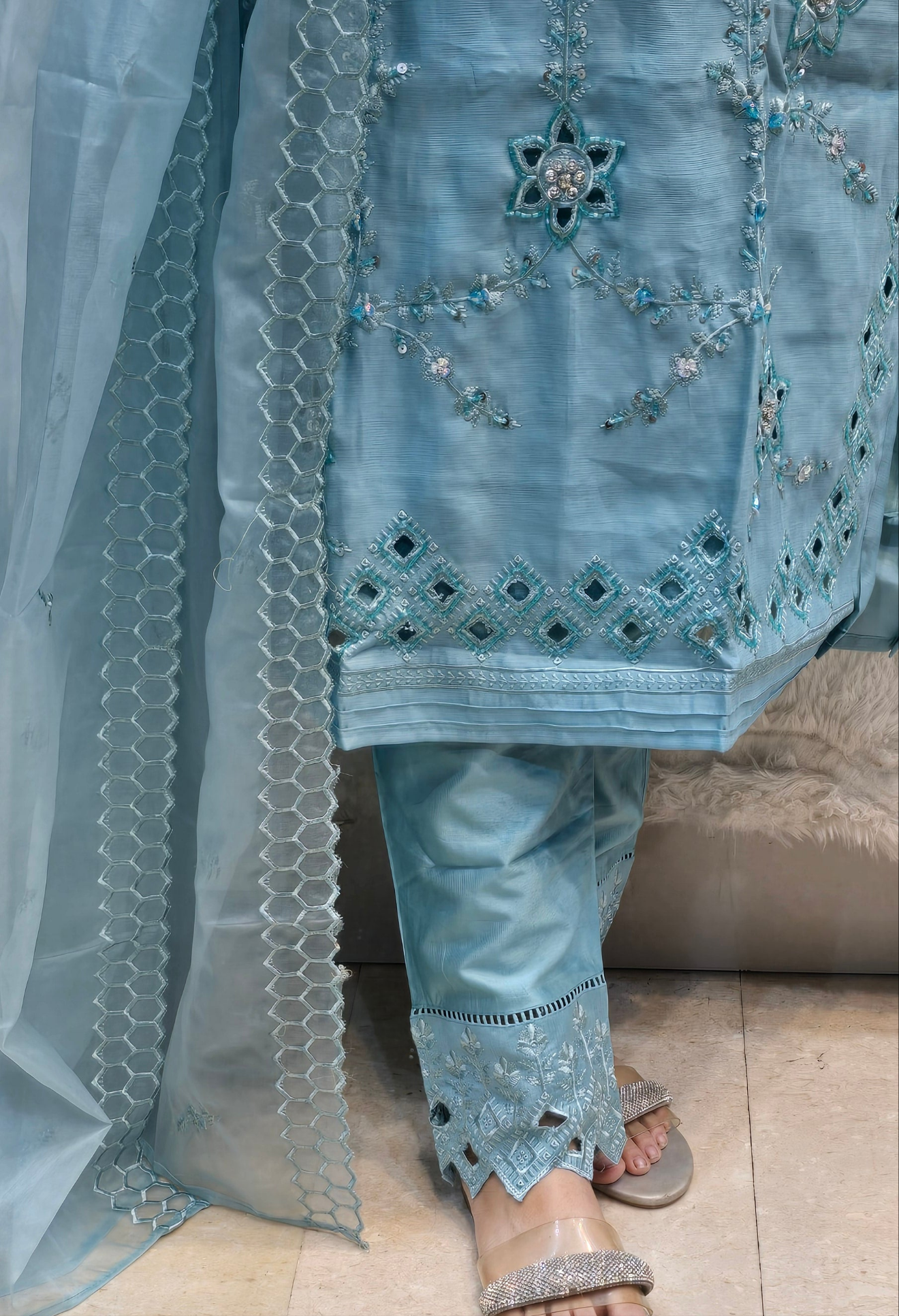 AZURE CUTWORK 3PC SET (readytowear)