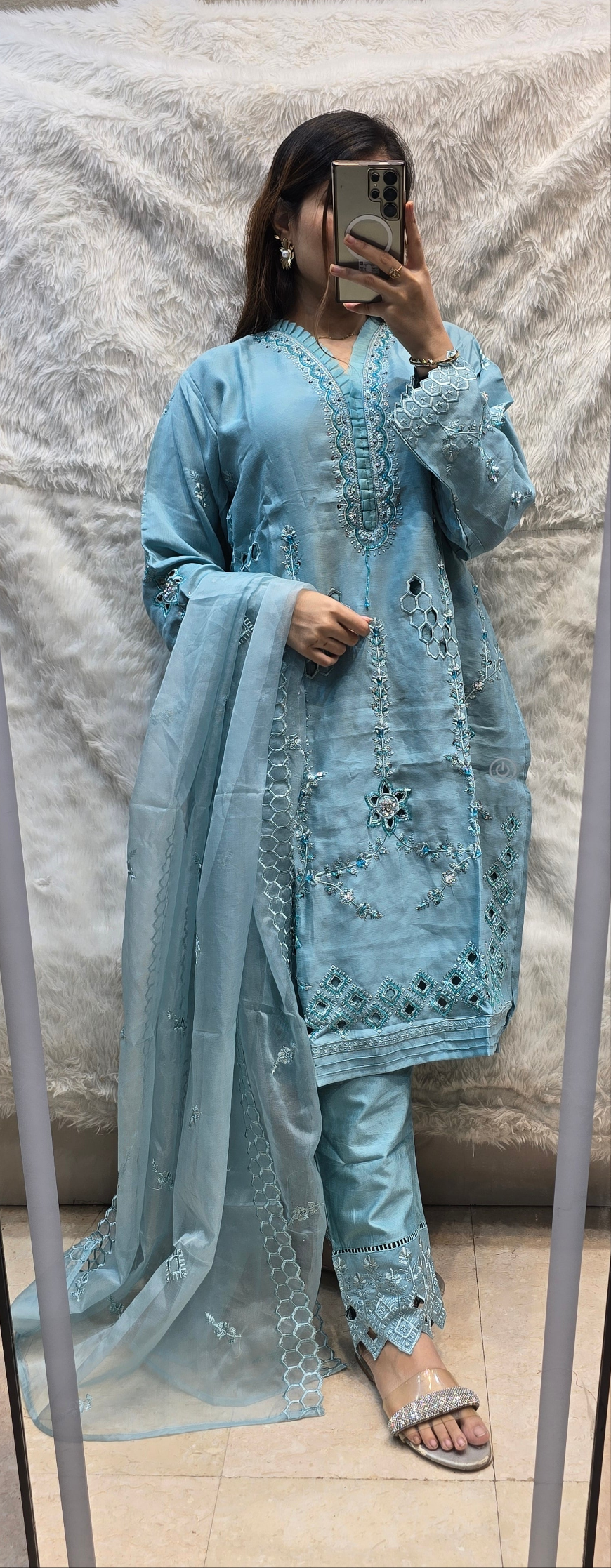 AZURE CUTWORK 3PC SET (readytowear)