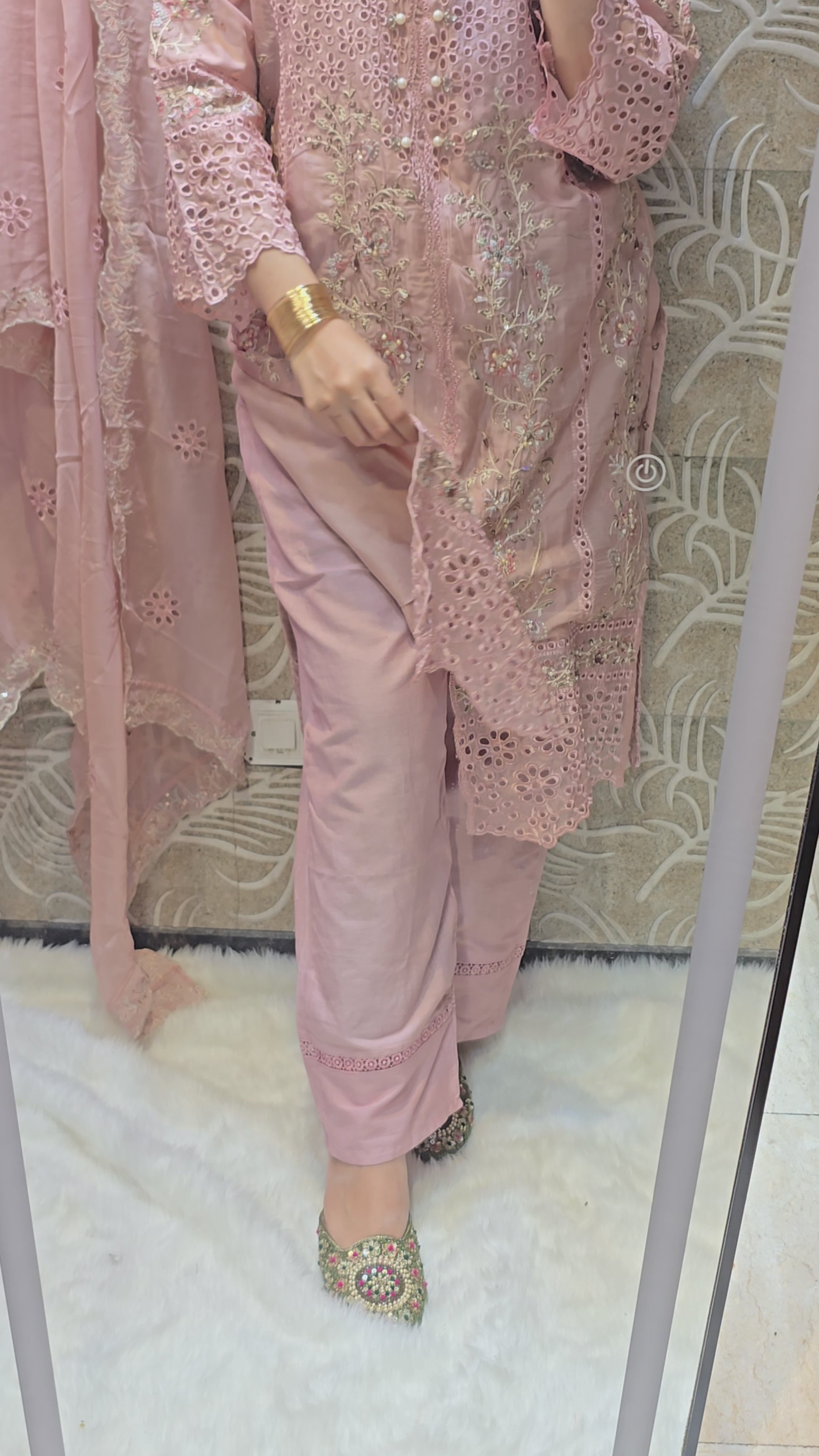PASTEL DREAMS Embellished cutwork Suit (readytowear 3pc set)