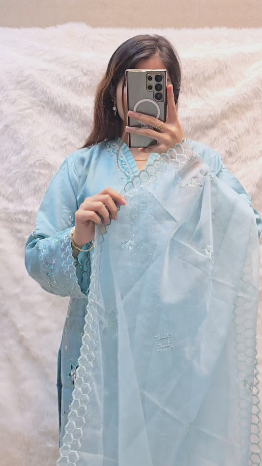AZURE CUTWORK 3PC SET (readytowear)