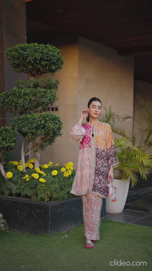 MULTICOLOR 2 pc turkish cord set pure muzlin breathable fabric