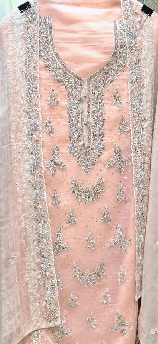 3 PC EXCLUSIVE SET UNSTITCHED WITH BEAUTIFUL HEAVY EMBROIDERY