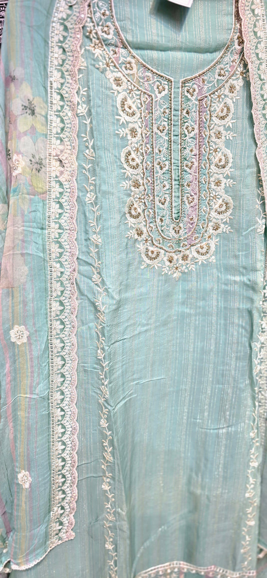 3 PC HEAVY EMBROIDERED EXCLUSIVE DRESS WITH DIGITAL PRINTED DUPATTA