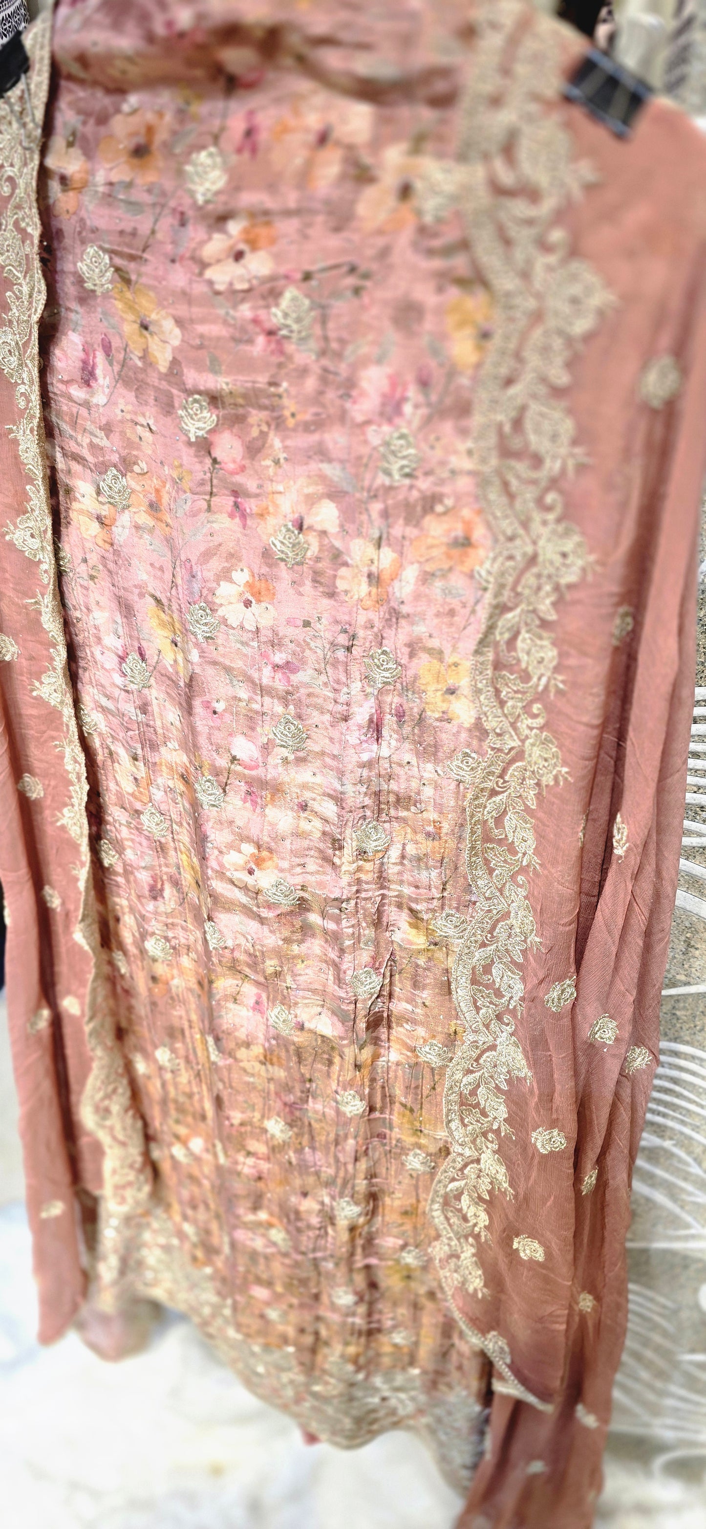 BEAUTIFUL SHADE 3 PC UNSTITCHED DRESS WITH HEAVY EMBROIDERY ON TOP AND DUPATTA