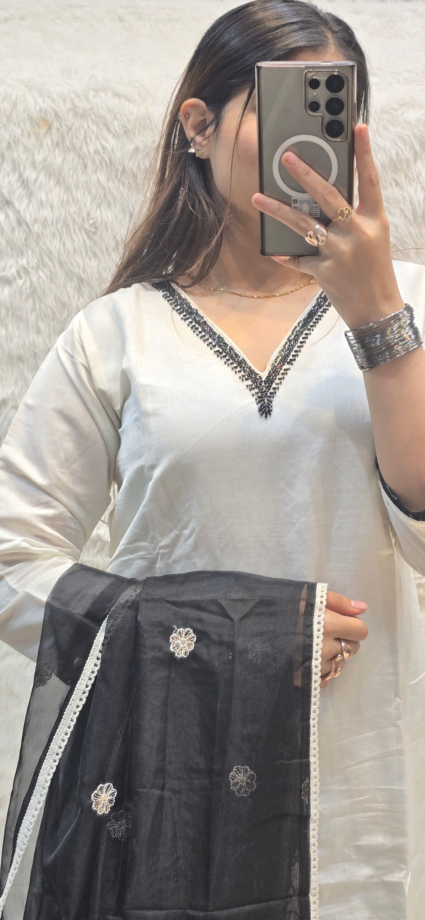 WHITE AND BLACK OUTFIT 3 PC READYTOWEAR UNDER 1500