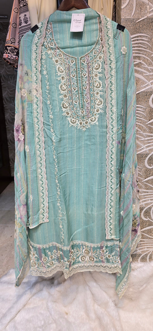 3 PC HEAVY EMBROIDERED EXCLUSIVE DRESS WITH DIGITAL PRINTED DUPATTA