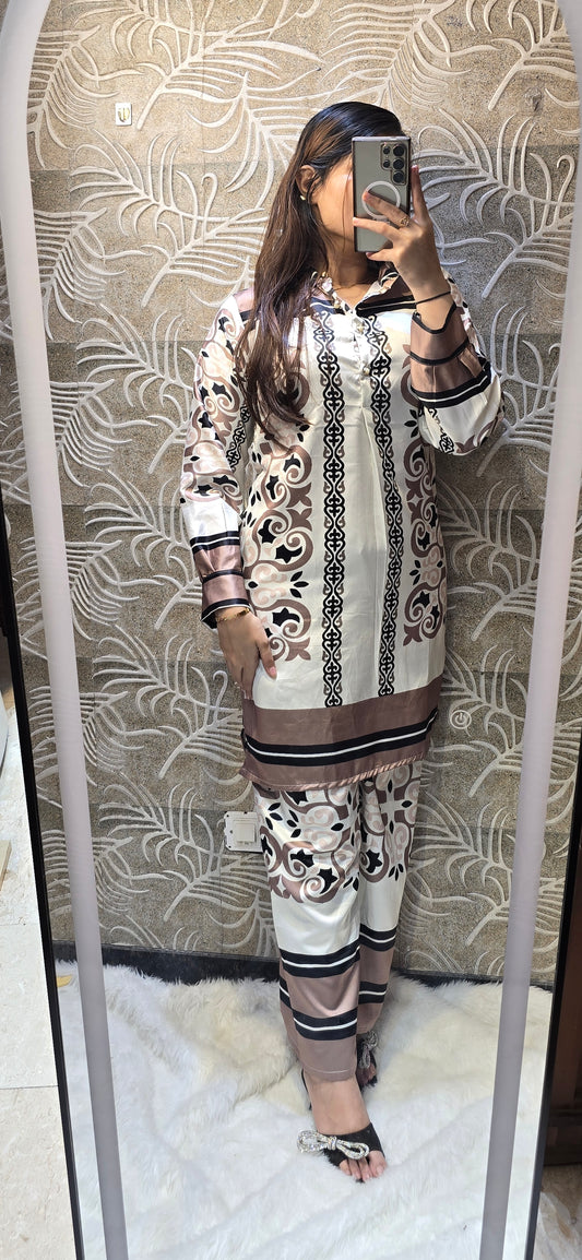 COFFEE & CREAM (Pure Japan Satin cord set)