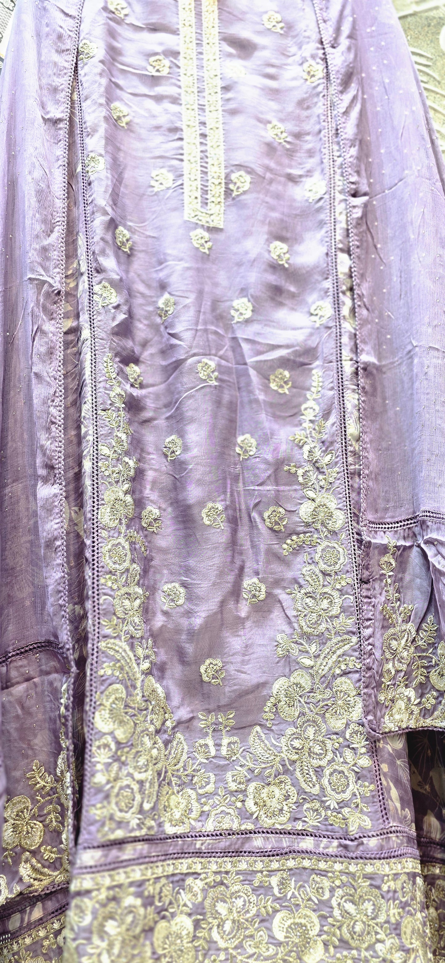PURPLE EMBROIDERED 3 PC SET UNSTITCHED WITH DUPATTA