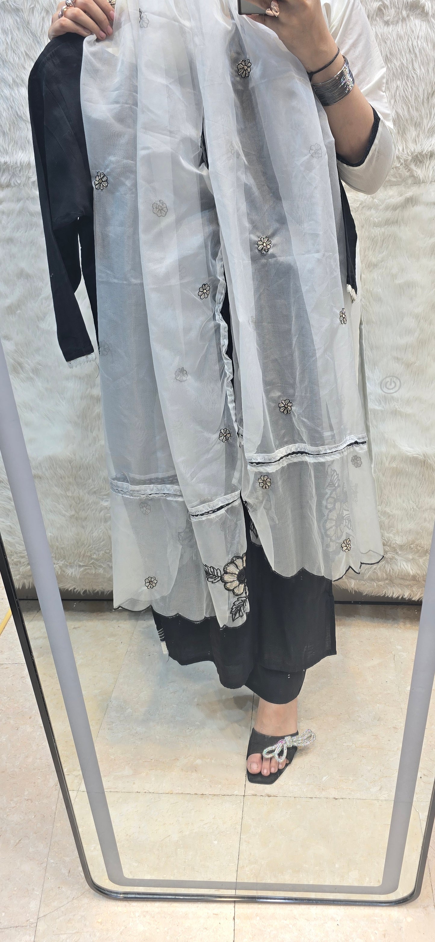 WHITE AND BLACK OUTFIT 3 PC READYTOWEAR UNDER 1500