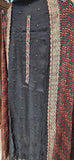 BLACK EMBROIDERED 3 PC UNSTITCHED SET WITH MULI COLOR DUPATTA