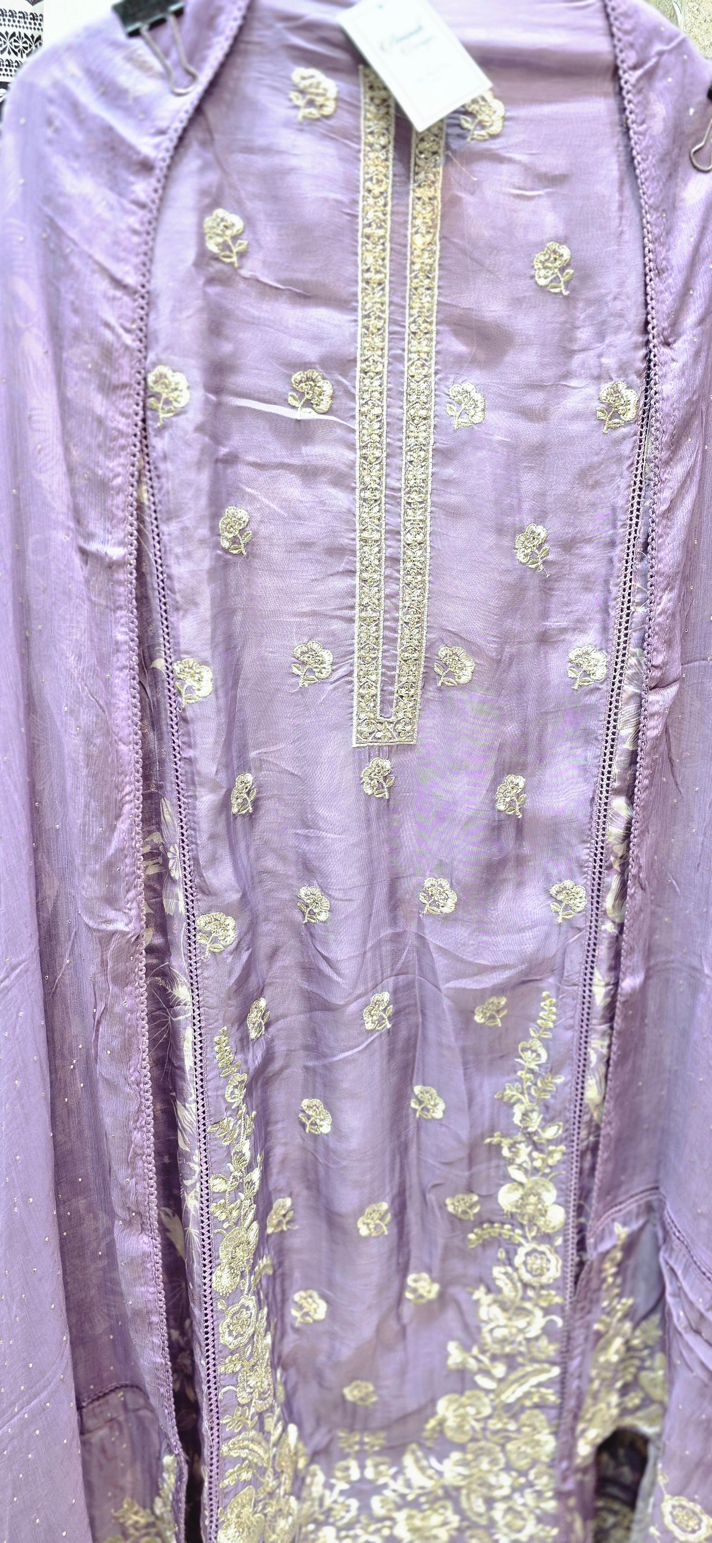 PURPLE EMBROIDERED 3 PC SET UNSTITCHED WITH DUPATTA