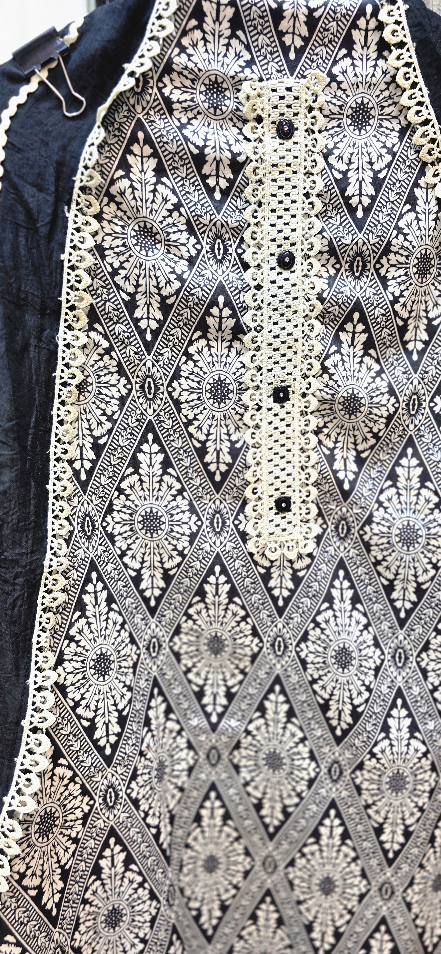 PURE COTTON DESIGNER UNSTITCHED SUITS WITH LACE WORK