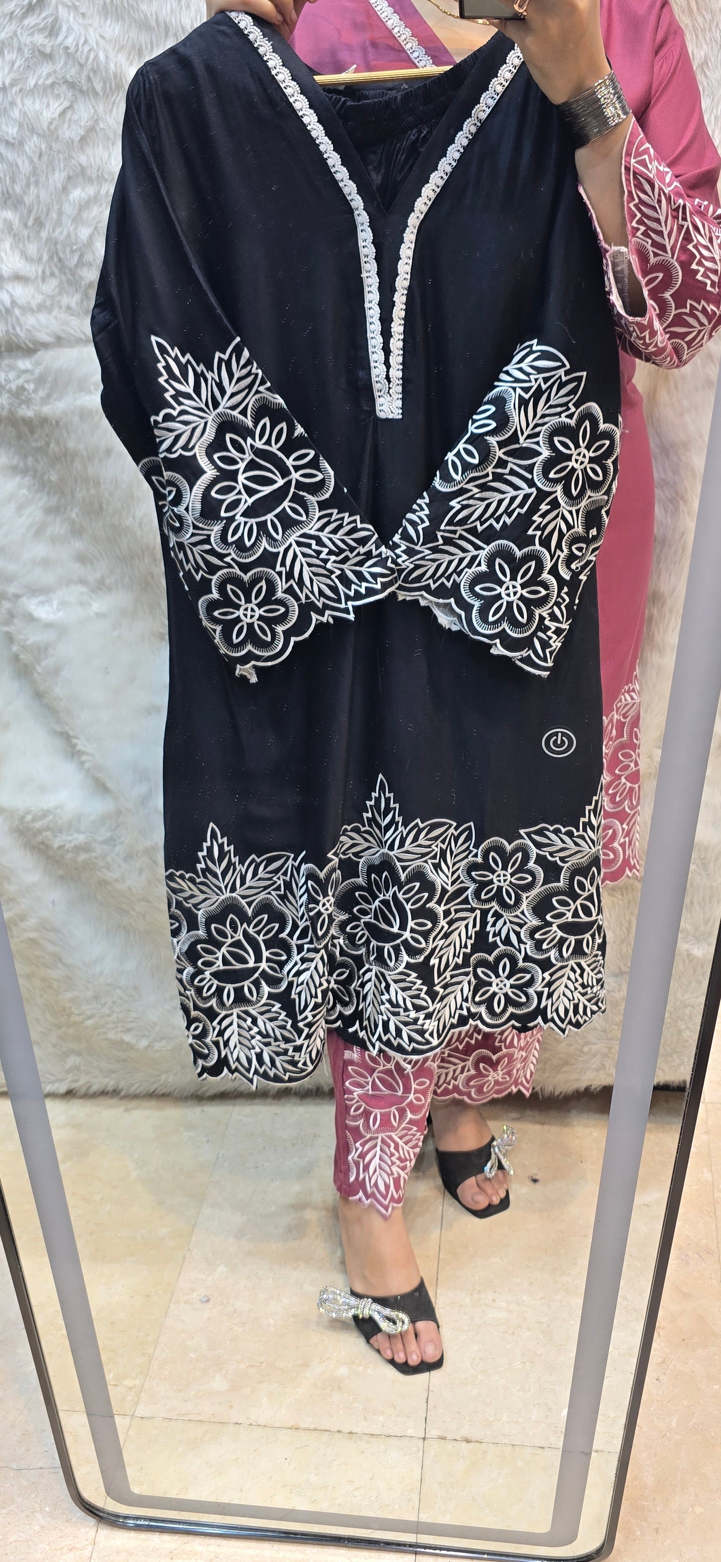 Pure Giza cotton 2 pc embroidery cord set