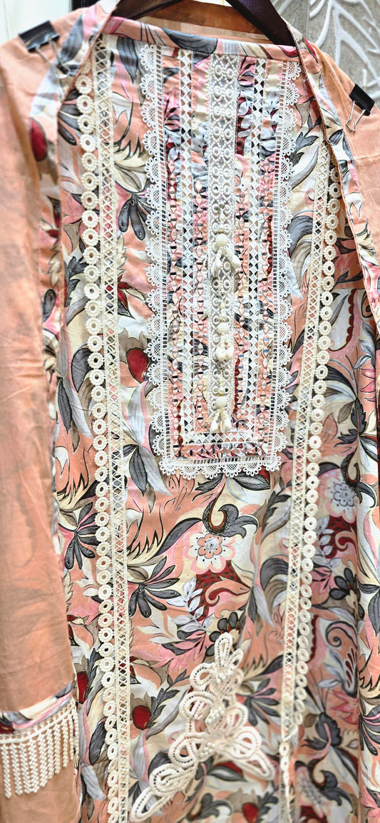 PURE COTTON DESIGNER DRESSES 3 PC SUIT