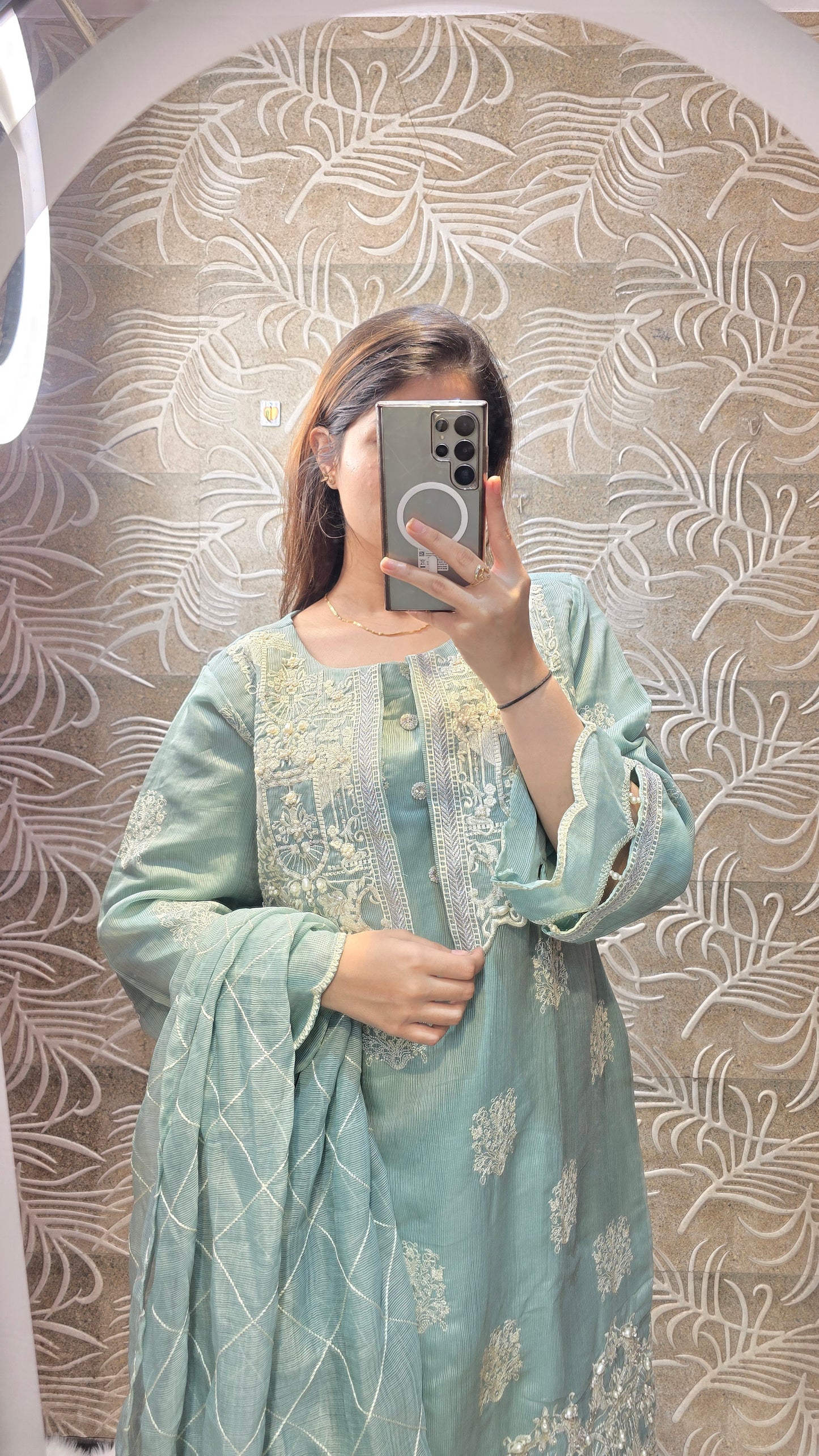 JACKET STYLE 3 PC READYTOWEAR FULLY EMBROIDERED PAKISTANI DESIGN