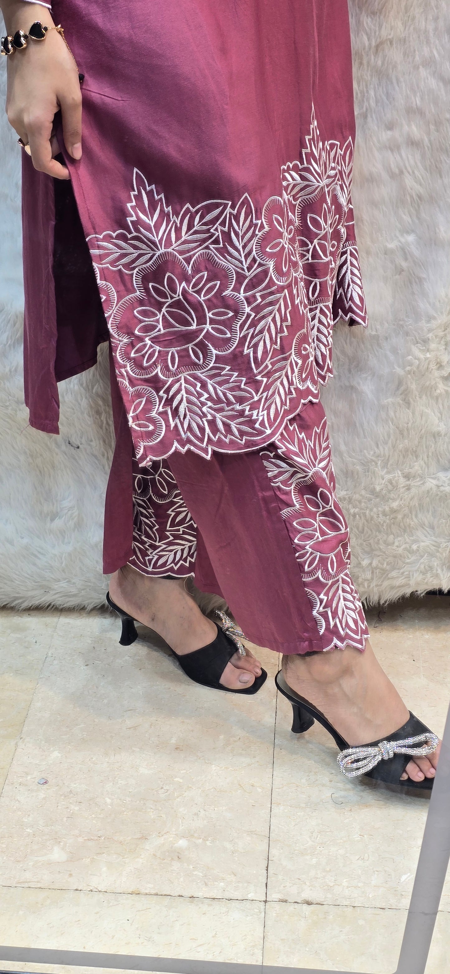 Pure Giza cotton 2 pc embroidery cord set