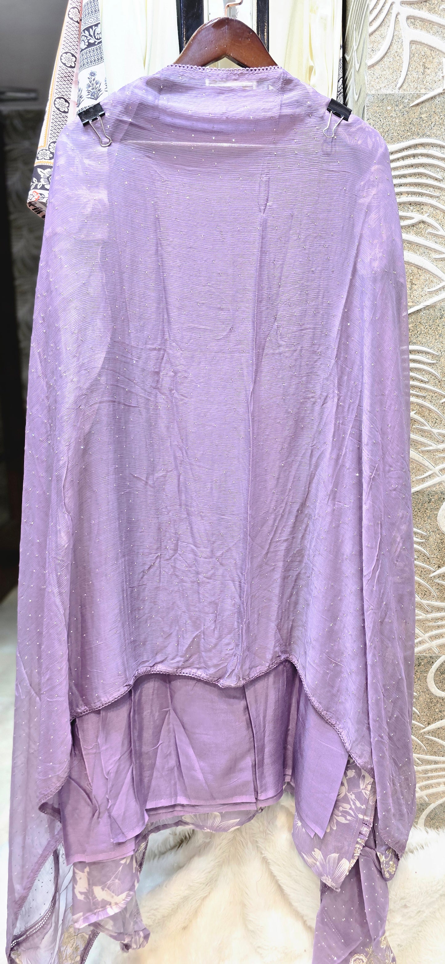 PURPLE EMBROIDERED 3 PC SET UNSTITCHED WITH DUPATTA