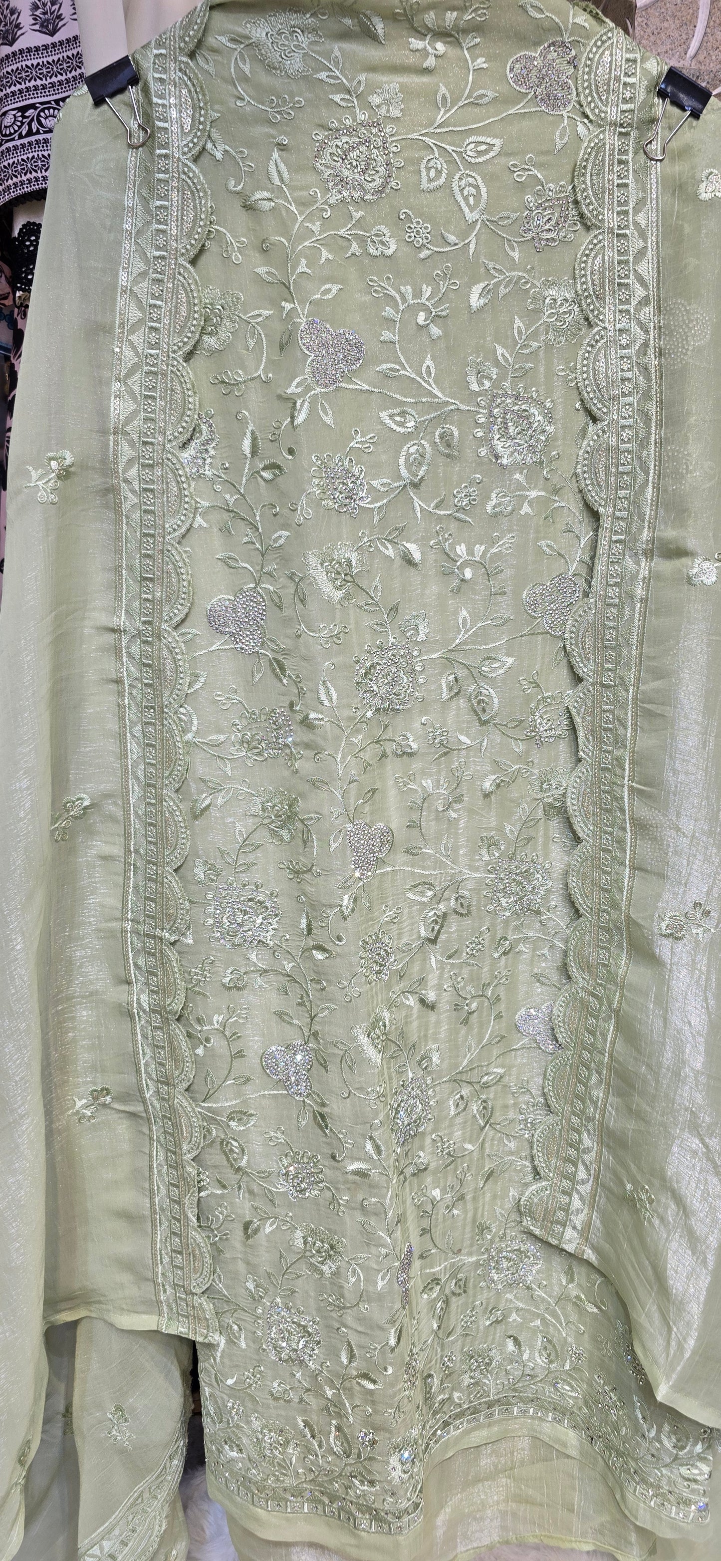 MEHENDI SPECIAL GREEN COLOR EXCLUSIVE 3 PC SET FULLY EMBROIDERED DRESS