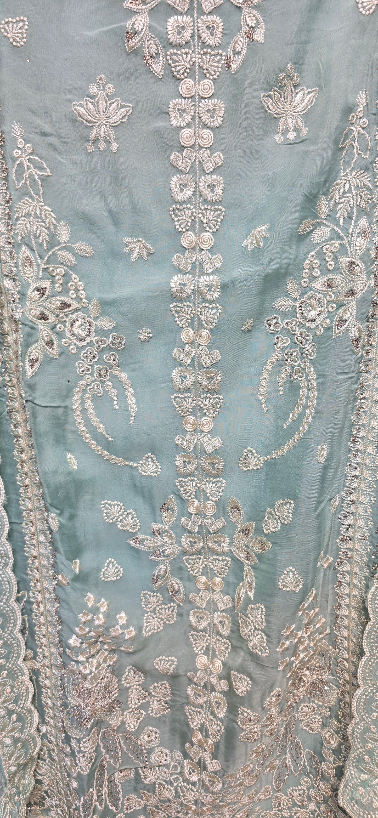 3 PC SEMI STITCHED FULLY EMBROIDERED DRESS WITH PURE PRINTED DUPATTA
