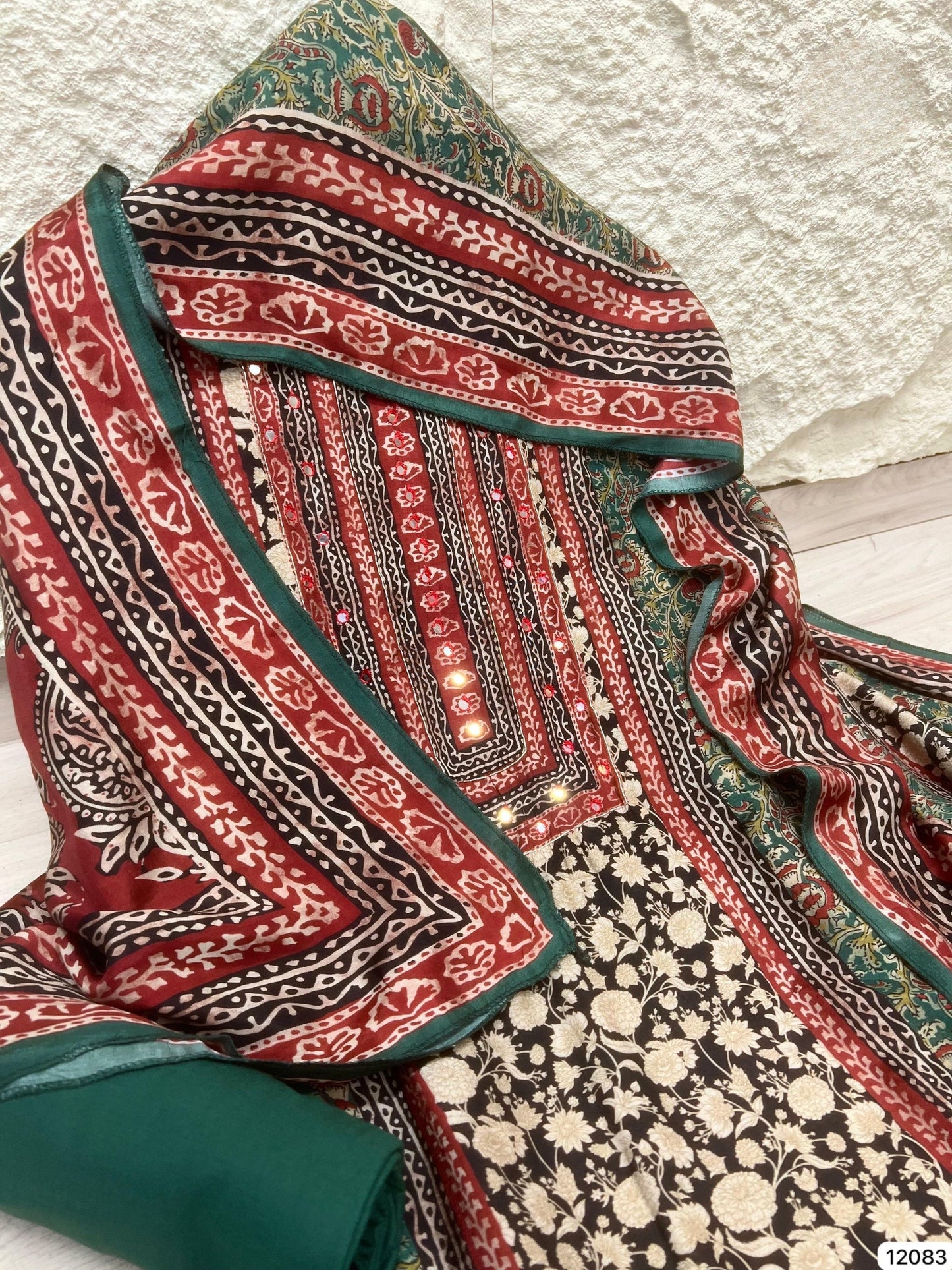 Multi Colour Pure Muslin Unstitched Printed Embroidered Aminah Designs