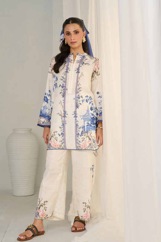 WHITE BLUE premium turkish cord set readytowear