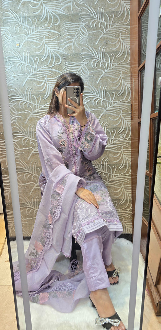 Raw silk 3pc suit