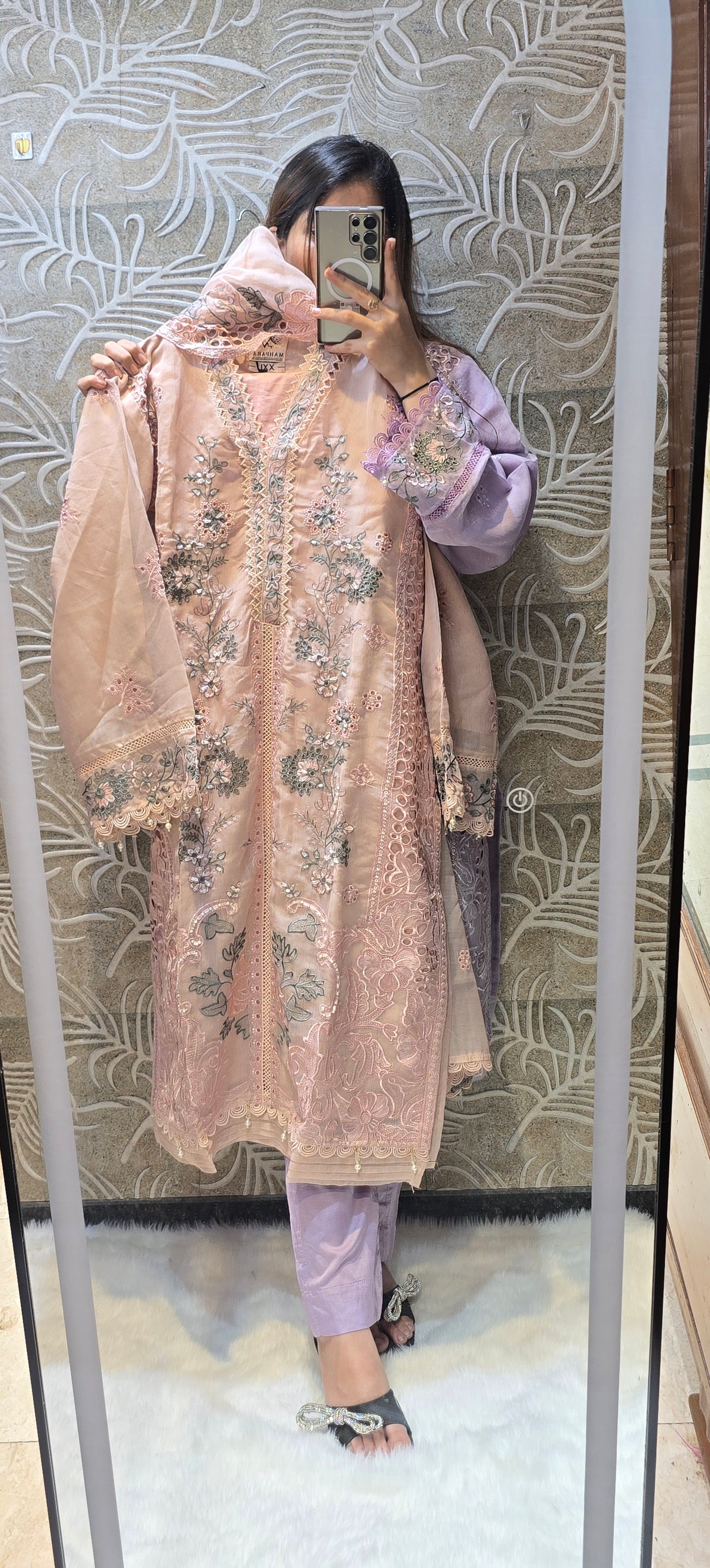 SAHAR (3pc embroidered cutwork readytowear set)