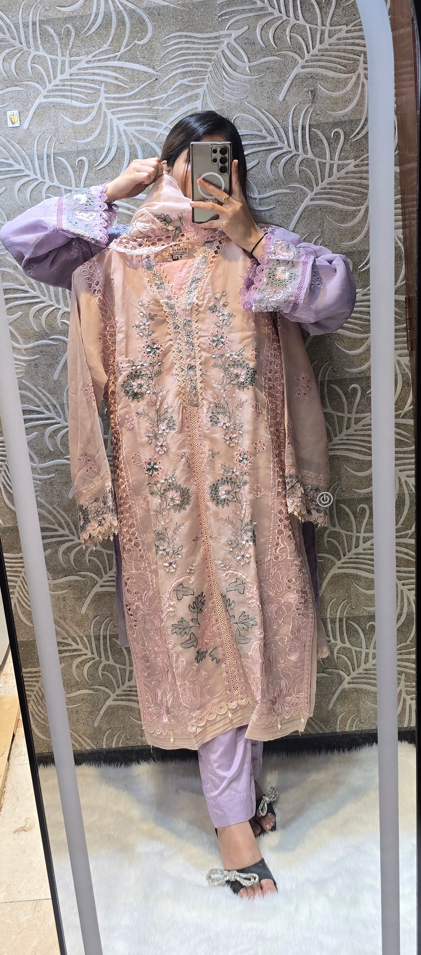 SAHAR (3pc embroidered cutwork readytowear set)