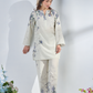 WHITE STUNNER Comfort Fit Turkish Cords Set with Premium Digital Print
