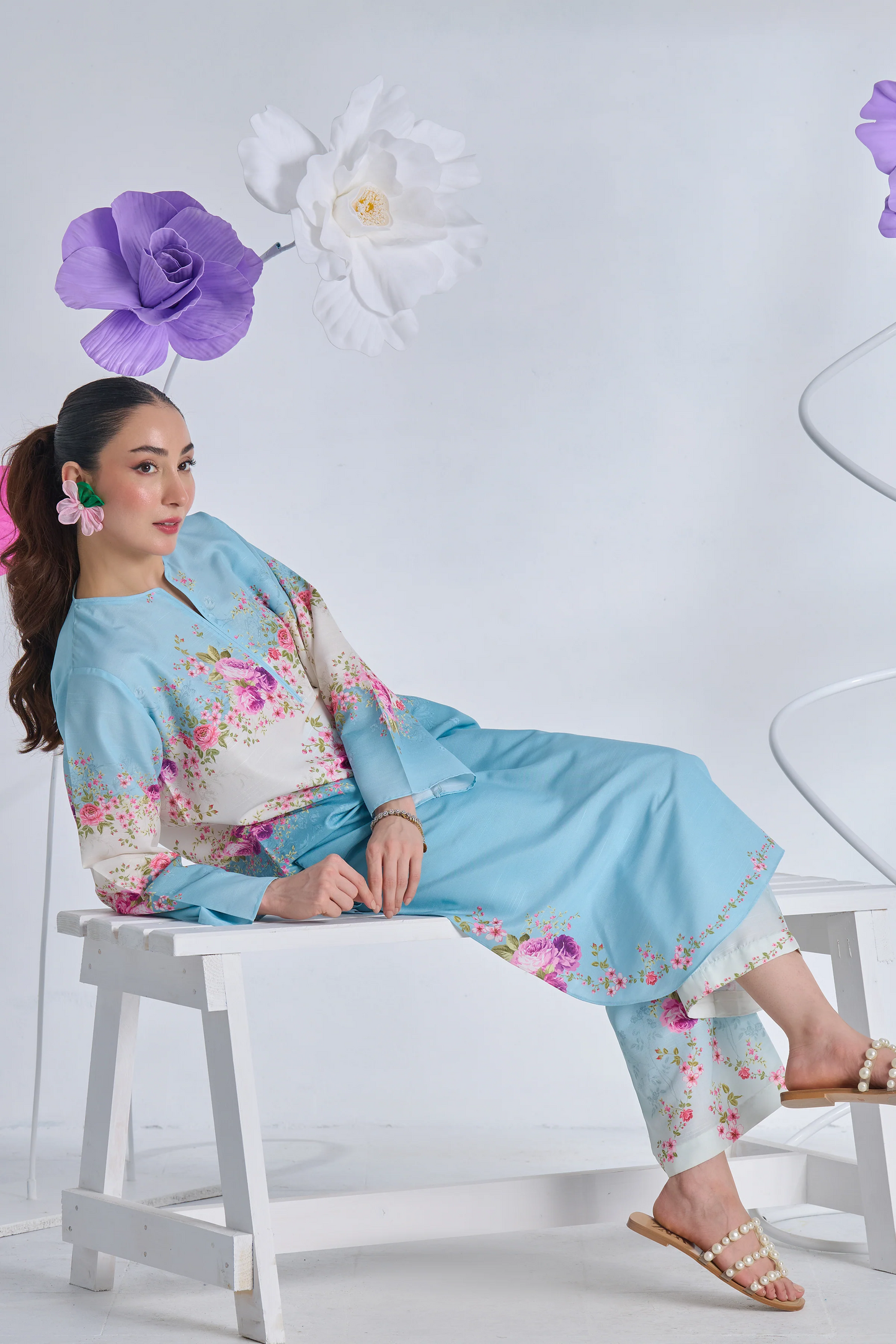 SKY BLUE 2 pc turkish cord set