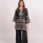 BLACK ELEGANCE 3 pc turkish cord set with soft organza dupatta