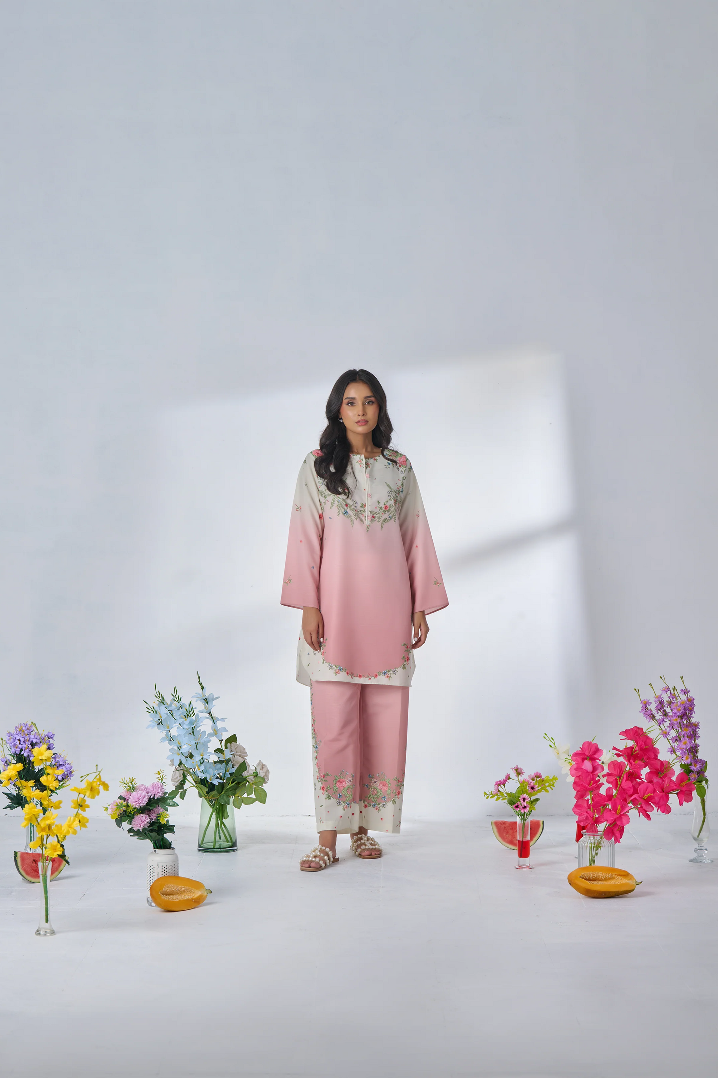 BABY PINK Comfort Fit Turkish Cords Set with Premium Digital Print