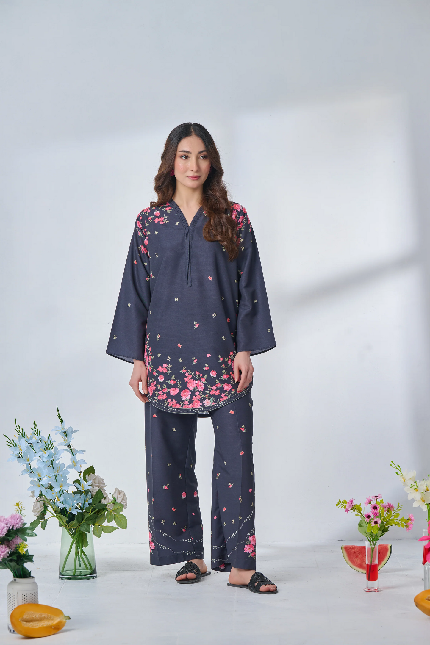 MINIMALIST 3 pc turkish cord set with dupatta pure muzlin fabric