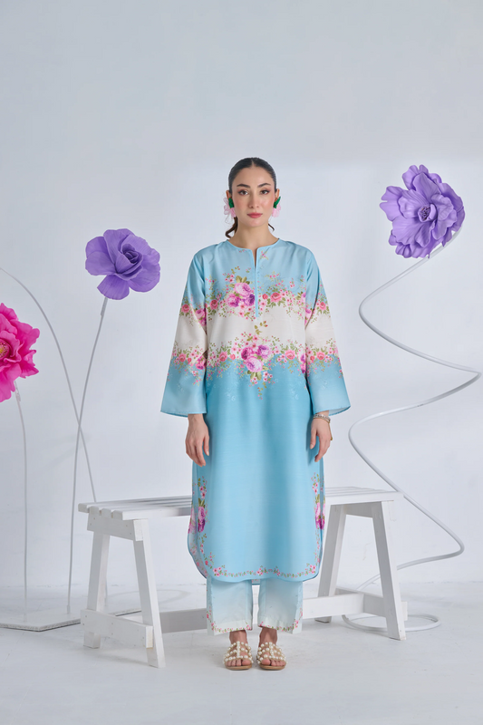 SKY BLUE 2 pc turkish cord set