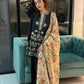BLACK ELEGANCE 3 pc turkish cord set with soft organza dupatta