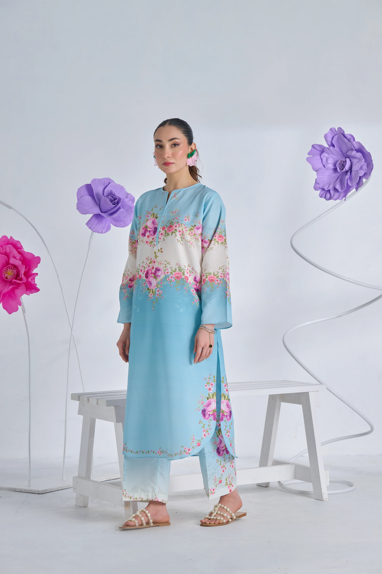 SKY BLUE 2 pc turkish cord set