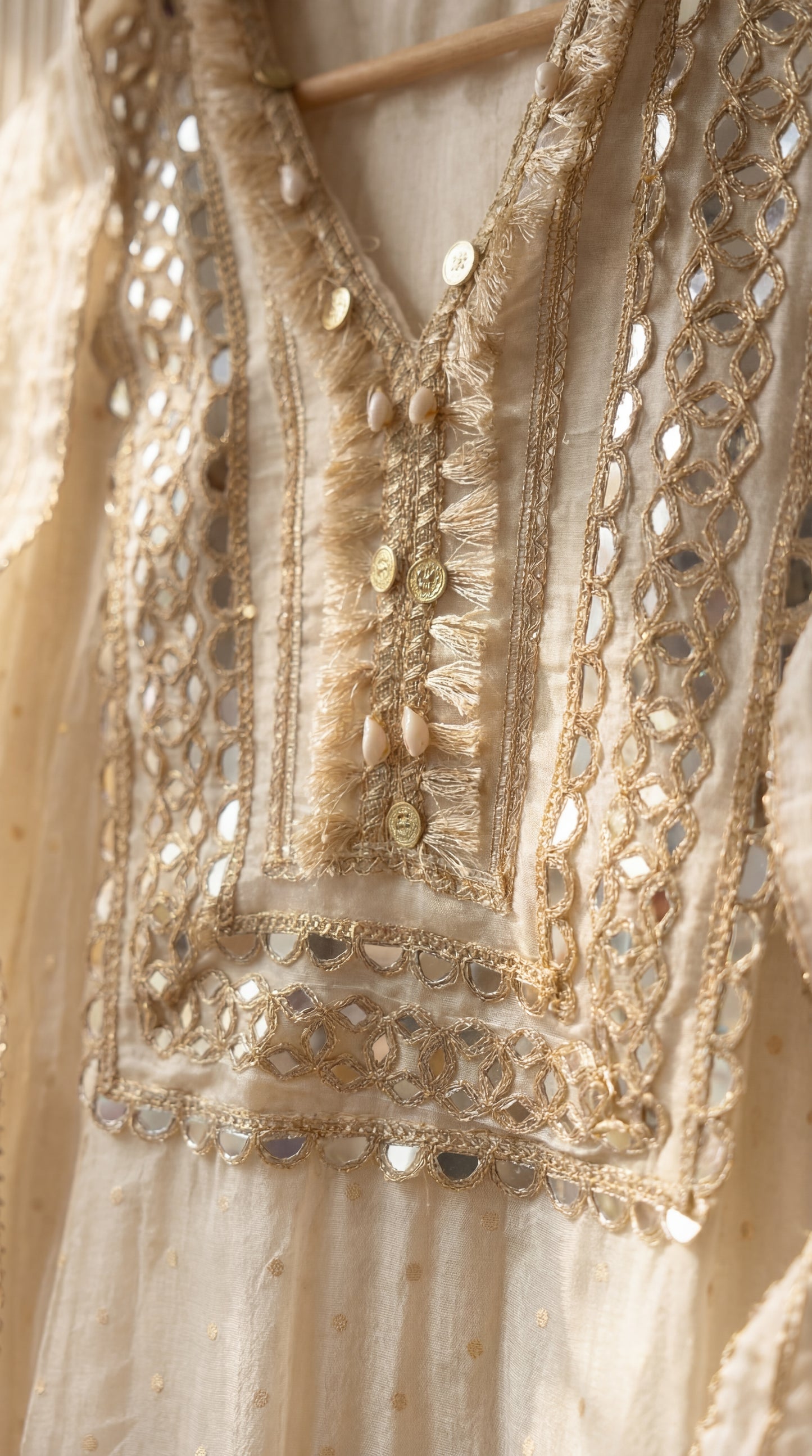 Shimmer Silk Semi-Stitched Kurta Set