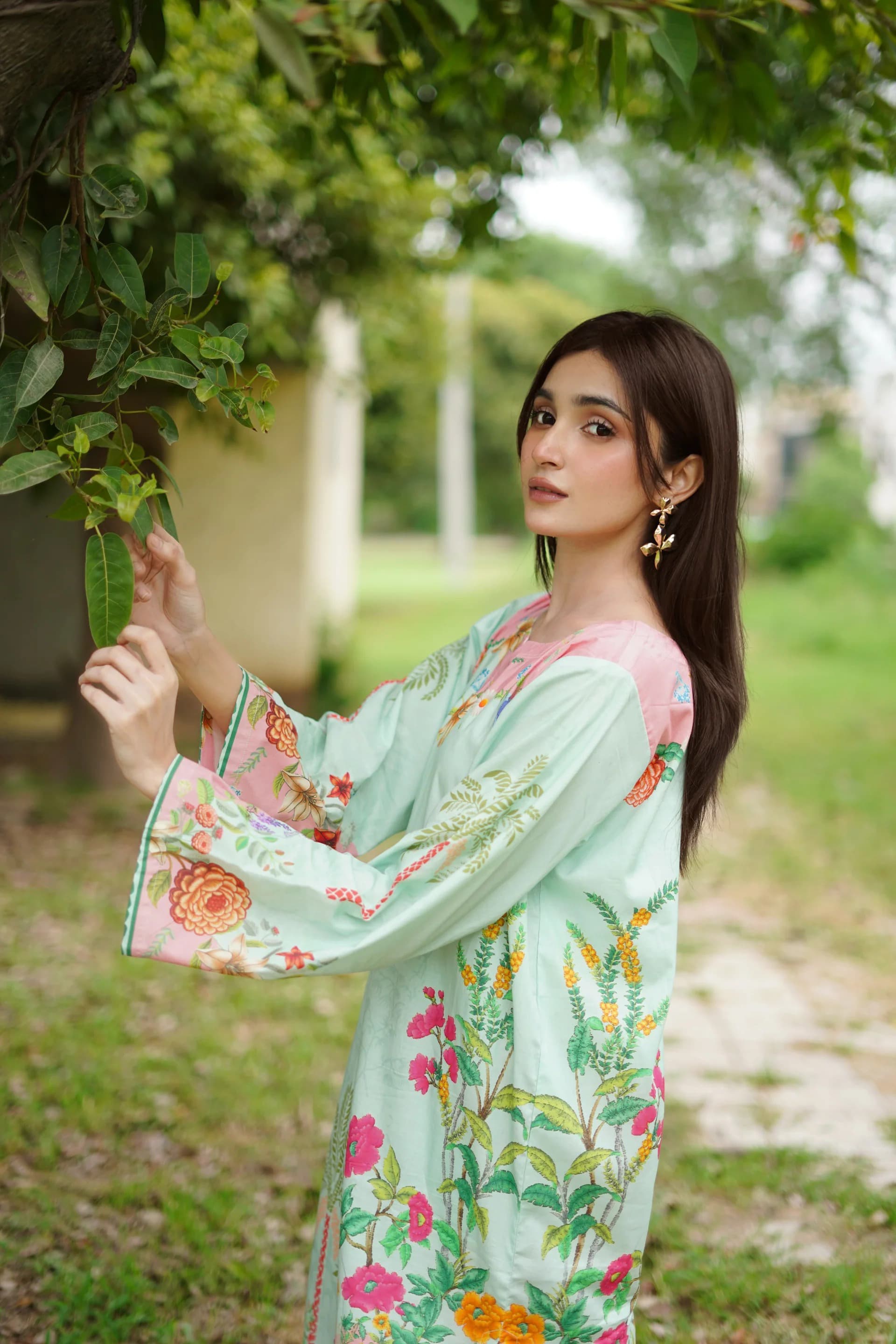Mint Rose Elegance 2PC Pakistani Set in Light Green & Baby Pink | Premium Pastel Wear – Aminah Designs Aminah Designs