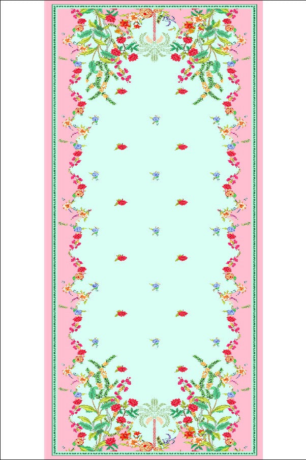 Mint Rose Elegance 2PC Pakistani Set in Light Green & Baby Pink | Premium Pastel Wear – Aminah Designs Aminah Designs