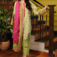 Rani Mist Harmony 3PC Pakistani Printed Set with Dupatta | Light Green & Rani Combo – Aminah Designs Aminah Designs
