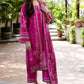 Fuchsia Snow Bloom 3PC Pakistani Lawn Printed Set with Dupatta | White Highlight Design – Aminah Designs Aminah Designs