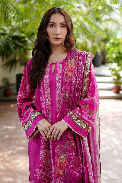 Fuchsia Snow Bloom 3PC Pakistani Lawn Printed Set with Dupatta | White Highlight Design – Aminah Designs Aminah Designs