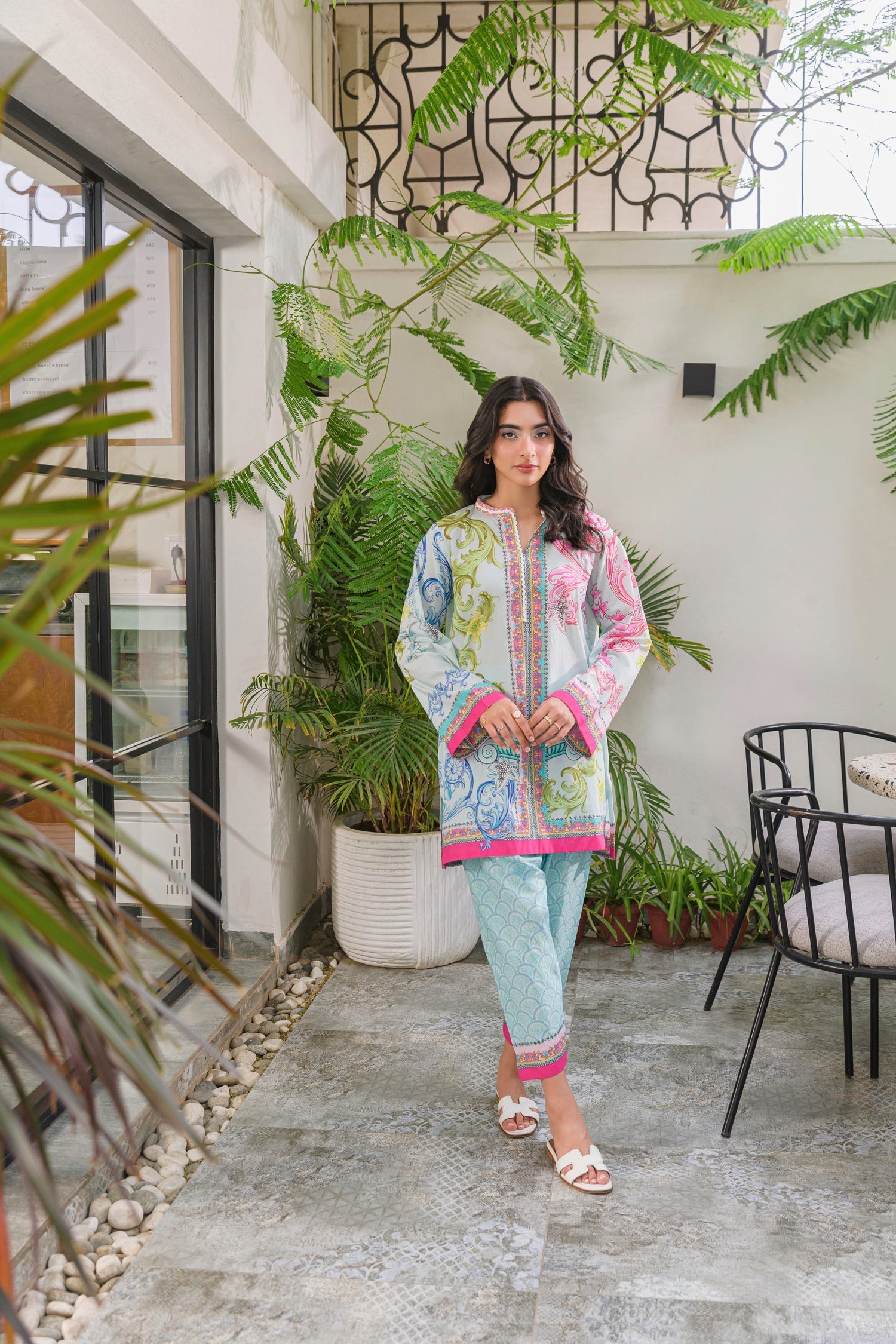 Multi color 2 pc turkish co-ord set for women Aminah Designs